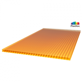 Сотовый поликарбонат ROYALPLAST, цвет оранжевый, размер 2100x12000 мм, толщина 6 мм