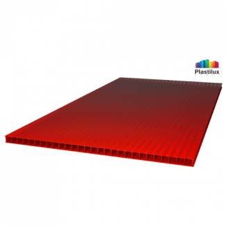 Сотовый поликарбонат ROYALPLAST, цвет красный, размер 2100x12000 мм, толщина 6 мм