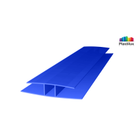 Профиль для поликарбоната ROYALPLAST HP соединительный синий 6мм 6000мм